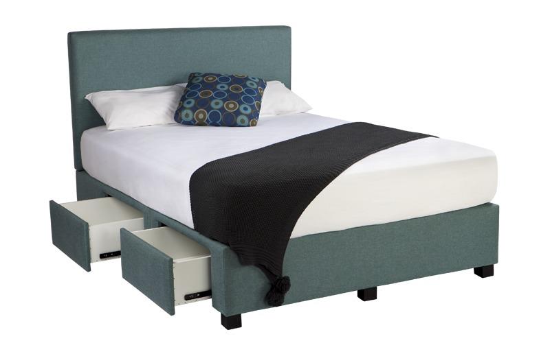New york custom upholstered bed frame with choice of standard base