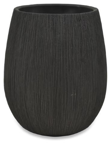 Noire Ceramic Decor Pot Medium Cement - Black