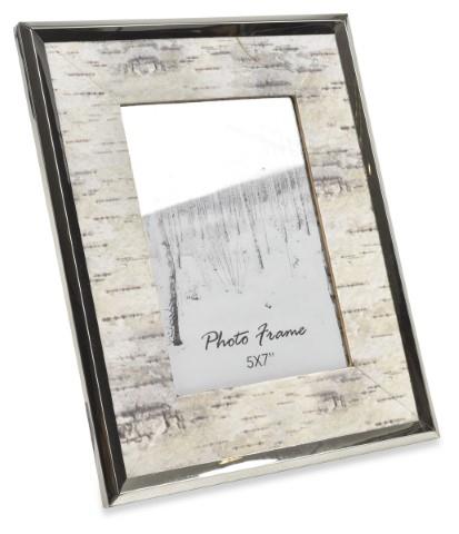 Norway Wood and Steel Picture Frame Large - Silver/White