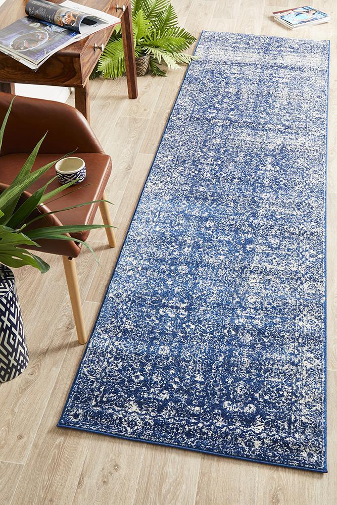 Oasis Navy Transitional Rug 400x80cm