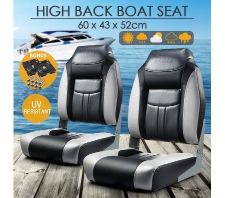 OGL 2 x All-weather Folding Marine Fishing Boat Seats Swivel Chairs