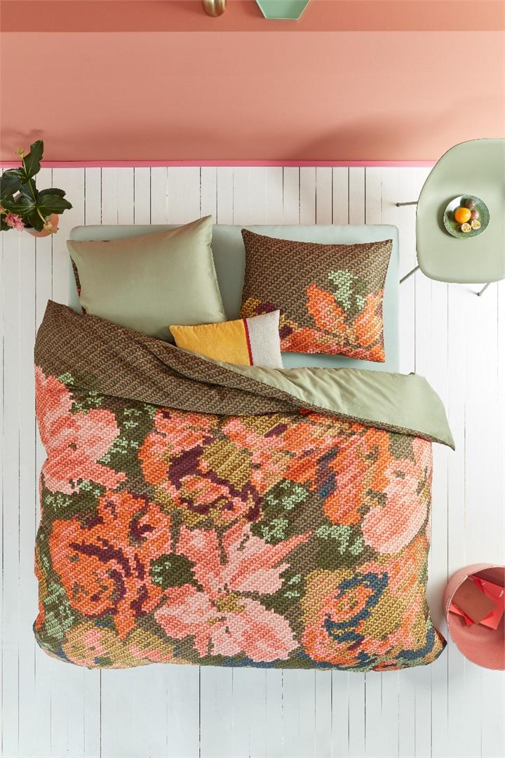 Oilily Embroidered Flower Multi Cotton Sateen Quilt Cover Set - Queen Bed