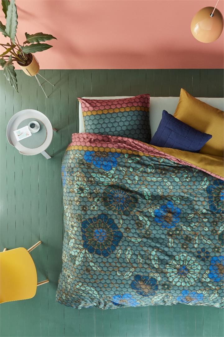 Oilily Shaded Garden Green Cotton Sateen Quilt Cover Set - Queen Bed