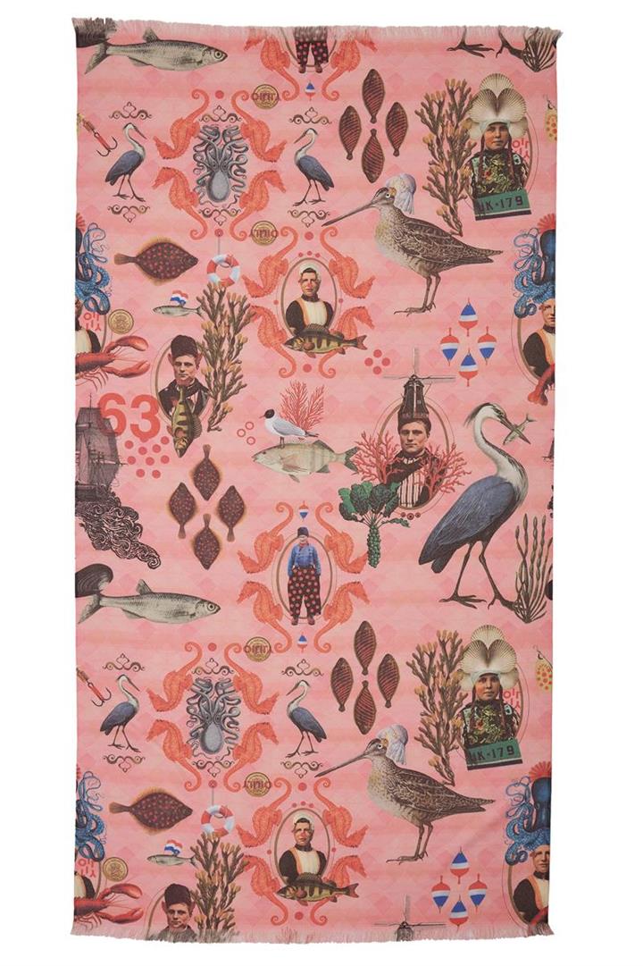 Oilily Urker Fish Story Printed Cotton Beach Towel 100cm x 180cm