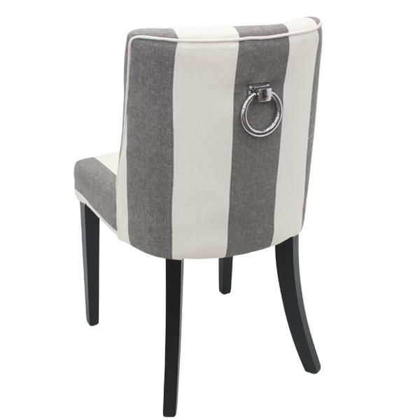 Ophelia Dining Chair Black & White Wide Stripe
