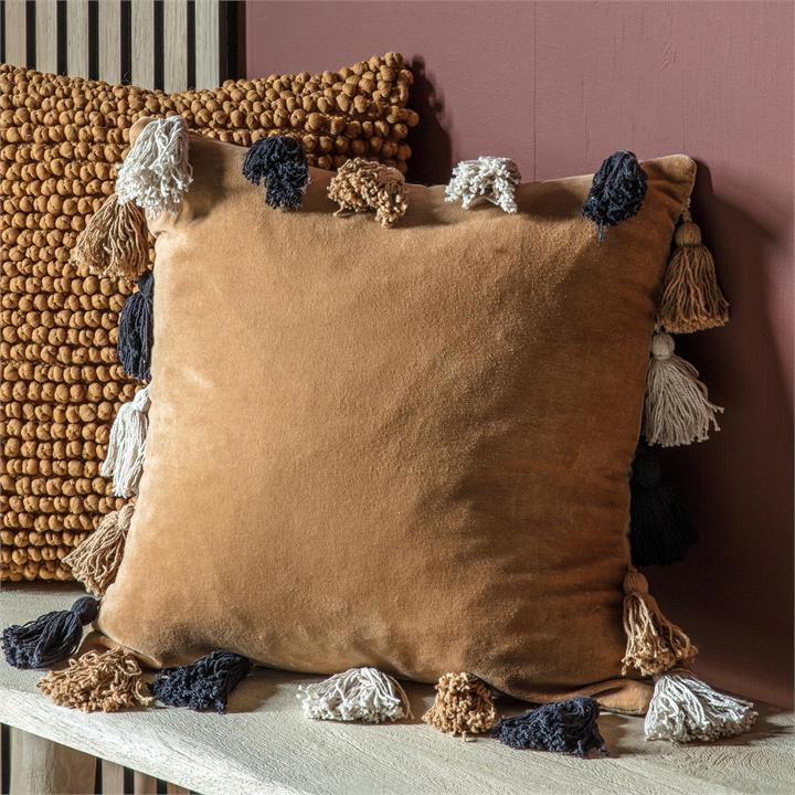 Ophira Tassel Cushion Camel
