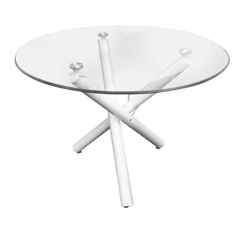 Orion 1m dia in Glass & White Powdercoated Legs