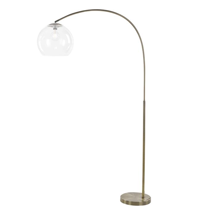 Over Arc Lamp Antique Brass With Acrylic Shade