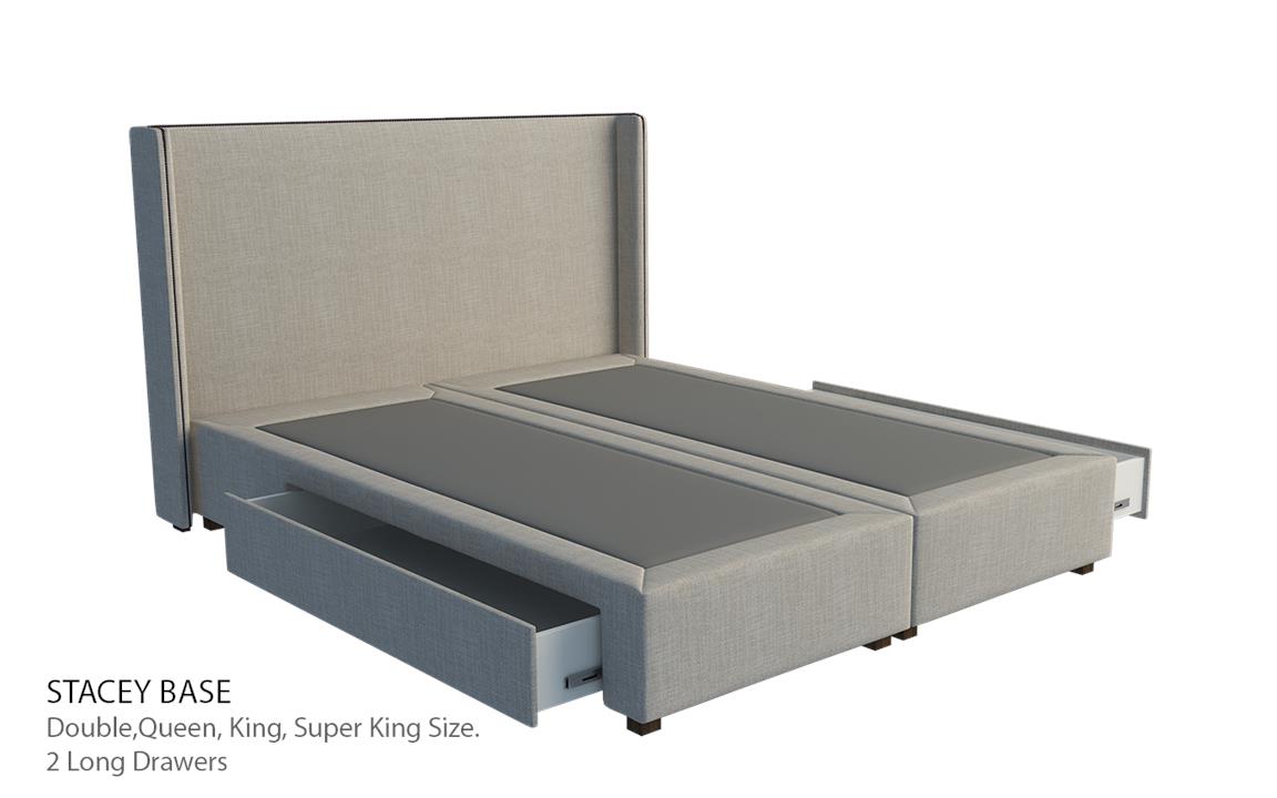 Oxford custom upholstered bed frame with choice of storage base
