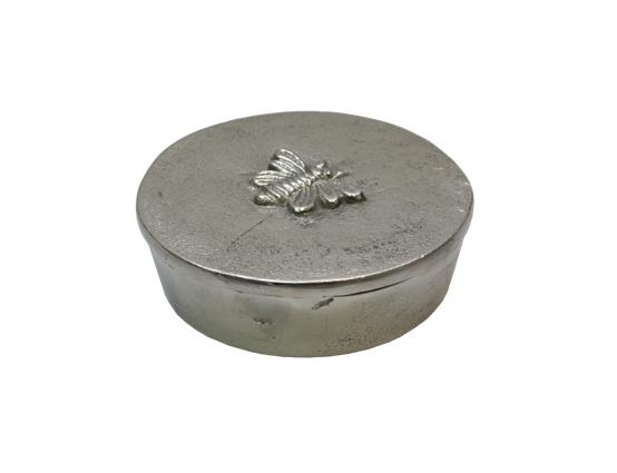 Pack 3 Round Silver Box with Bee Design 10.5cmDiax