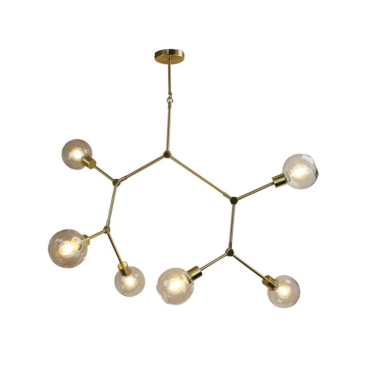 Padua 6 Light Pendant Satin Brass / Clear Glass