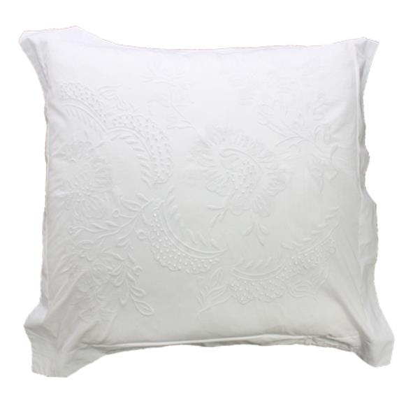 Pair Embelli White Euro Pillow Cases