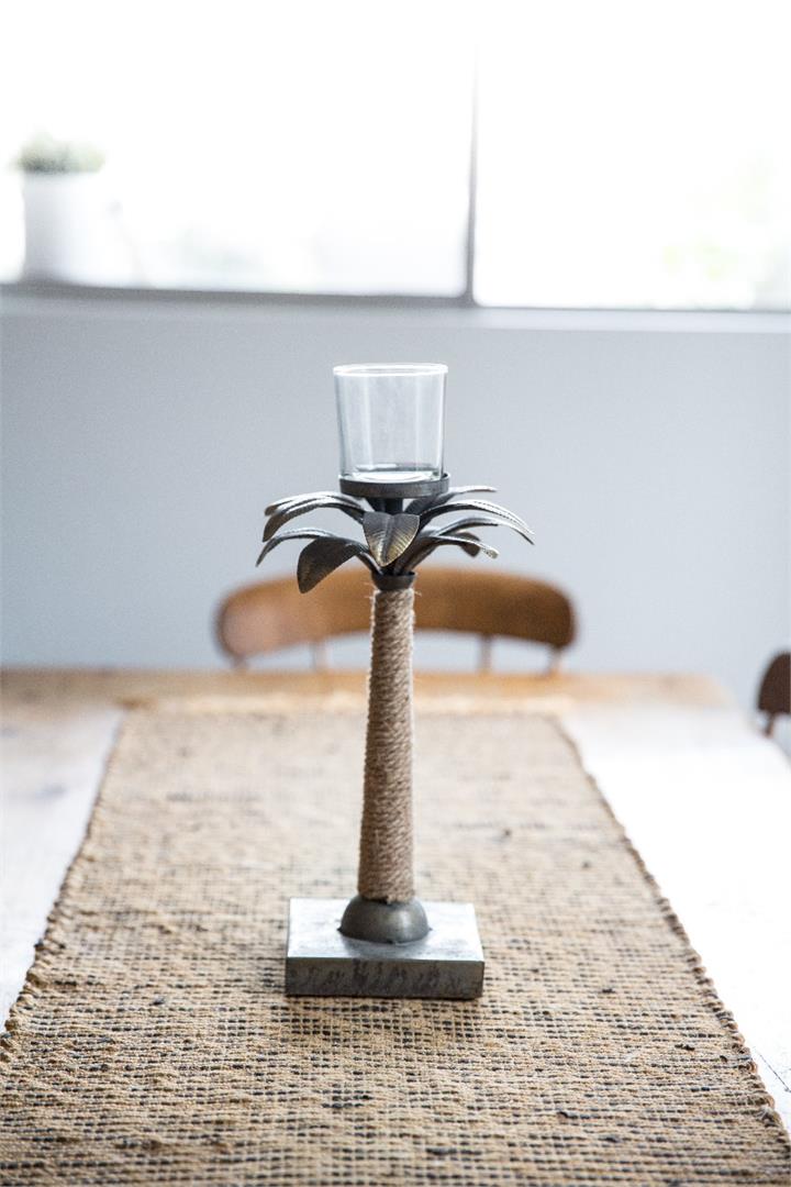 Palm Metal Candle Holder Small