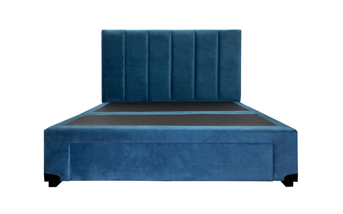 Panelled  vertical custom upholstered bed with choice of storage base