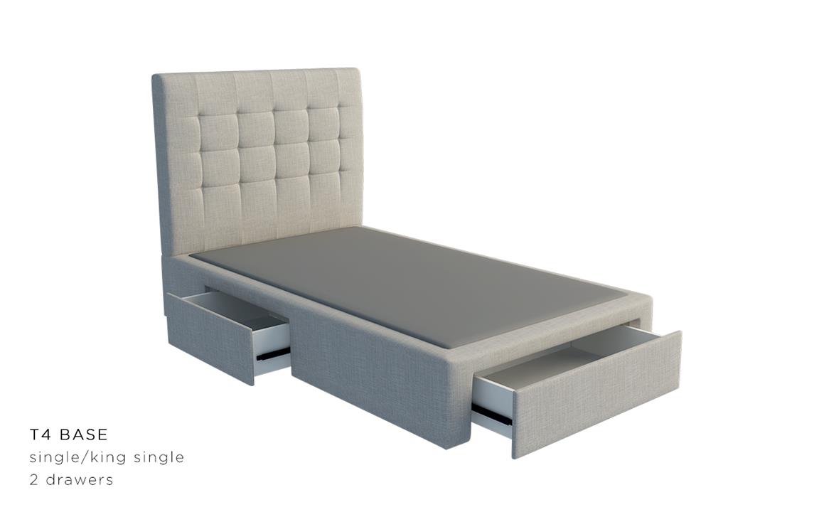 Paris ii custom upholstered bed with choice of storage base