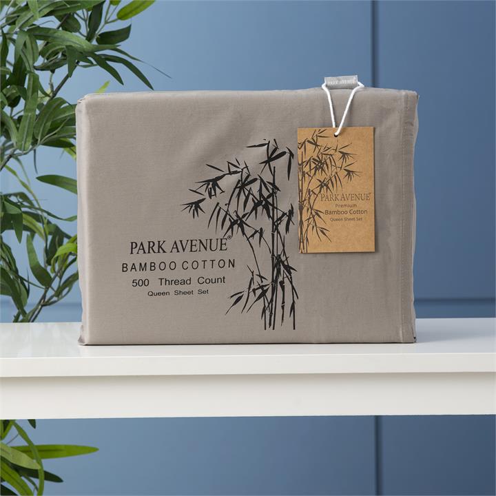 Park Avenue 500 Thread Count Bamboo Cotton sheet set Single Pewter