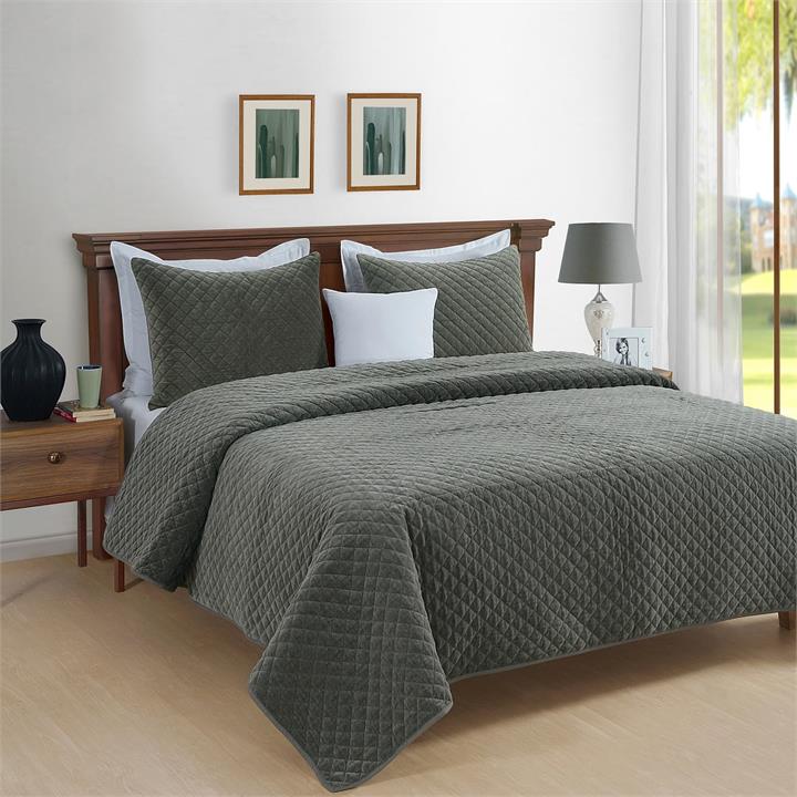 Park Avenue Amalia Cotton velvet quilted comforter set Single