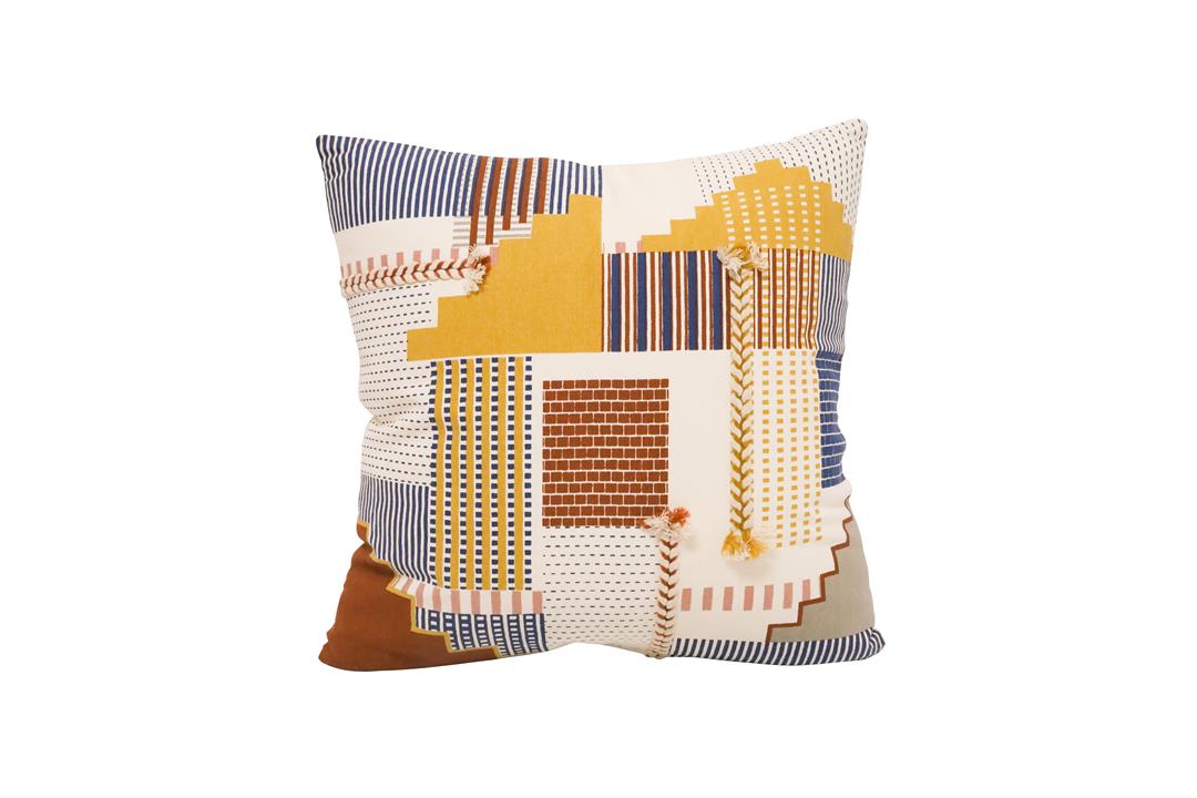 Patch Embroided Cushion