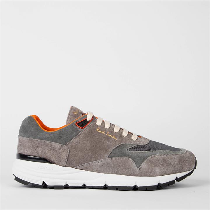 Paul Smith Men's Gordon Leather Running Style Trainers - Grey - UK 7