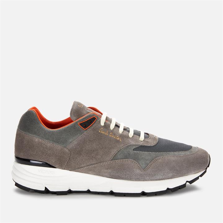 Paul Smith Men's Gordon Leather Running Style Trainers - Grey - UK 8