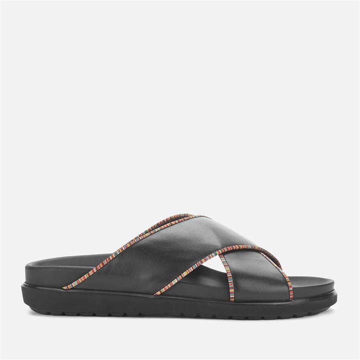 Paul Smith Men's Pax Leather Cross Front Sandals - Black - UK 9