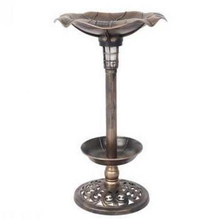 PaWz Bird Bath Feeder Feeding Food Station Ornamental Solar Light Outdoor Garden