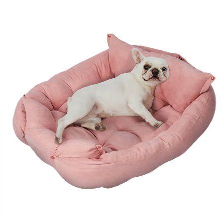 PaWz Pet Bed 2 Way Use Dog Cat Soft Warm Calming Mat Sleeping Kennel Sofa Pink XL