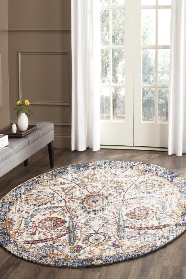 Peacock Ivory Transitional Rug 200x200cm