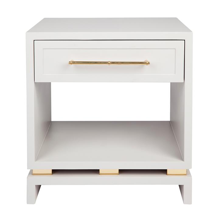 Pearl Bedside Table - Small Grey