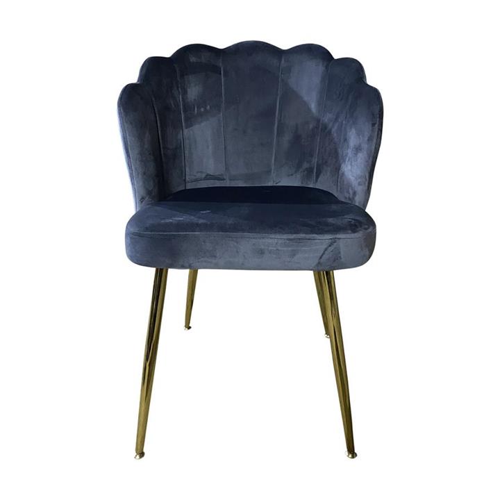 Peony Chair Grey Velvet Set of 2