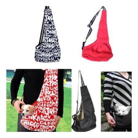 Pet Carrier Bag Oxford Cloth Dog Cat Carrier Single Shoulder Bag Warm Winter Red Size S
