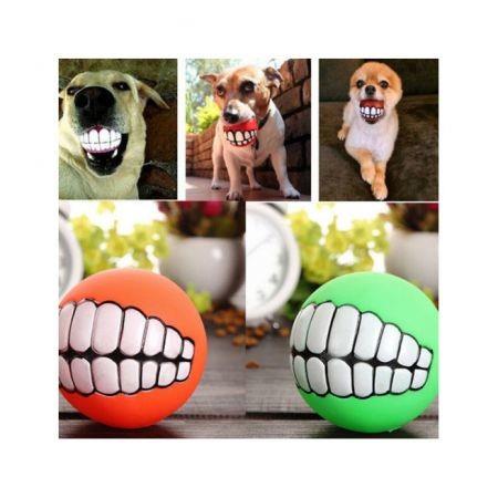 Pet Dog Ball Teeth Silicone Toy Chew Squeaker Squeaky Sound Dog Puppy Play Toys Random Color
