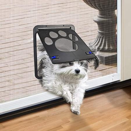 Pet Door for Screen Door Lockable Pet Door for Small Dogs Cats - Small (Inside - 8.25