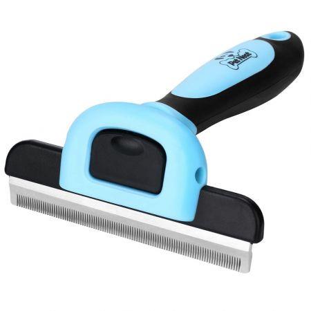 Pet Grooming Brush Effectively Reduces Shedding by Up to 95% Professional Deshedding Tool for Dogs and Cats( Blue)