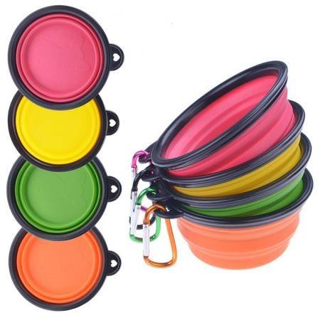Pet Travel Bowl Silicone Collapsible Feeding Water Dish Feeder