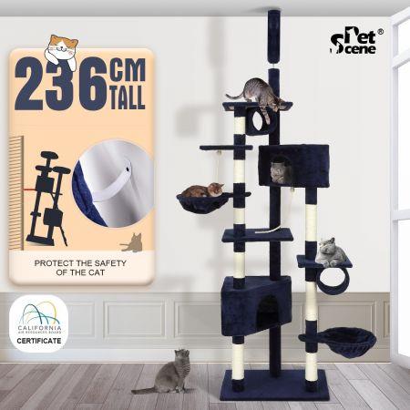 Petscene 236cm Tall Cat Activity Tree Tower w/ Scratching Posts Tunnels Baskets Condos