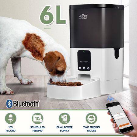 Petscene 6L Automatic Pet Feeder Dog Cat Feeder Food Dispenser with Bluetooth