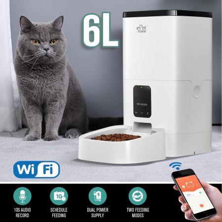Petscene 6L Automatic Pet Feeder Wi-Fi Enabled Smart Dog Cat Feeder with App Remote Control