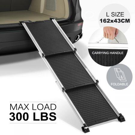 Petscene Deluxe Telescoping Aluminum Dog Car Ramp Portable Pet Ladder for Truck Van SUVs