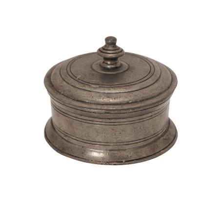 Pewter Round Box With Knob