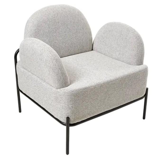 Pia Chair In Grey Taupe Textural Tweed