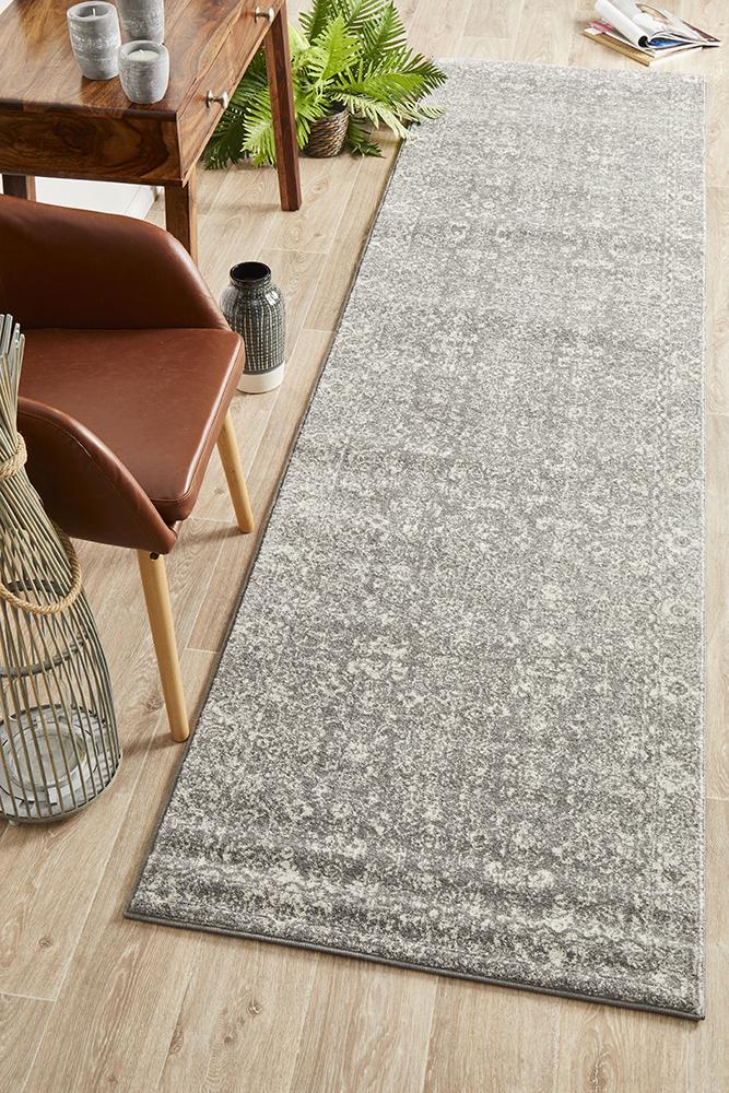 Pidgeon Grey Transitional Rug 300x80cm