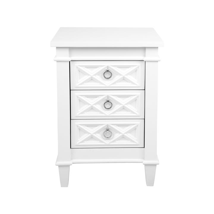 Plantation Bedside Table -  Small White