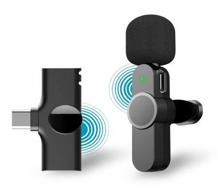 Plug-Play UHF Wireless Lapel Lavalier Microphone System for Video,Recording,YouTube Facebook Live Stream,Android TYPE-C