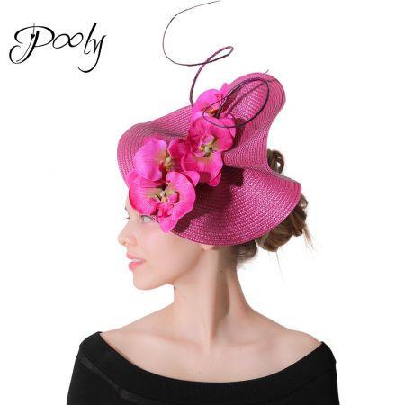 Poly Flax Fascinator  Butterfly Orchid Occasion Hat Cocktail Tea Party Headwear  Fushia