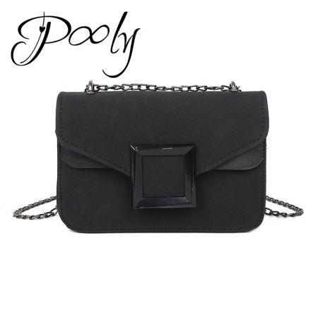 Poly  Matte Suede Chain Crossbody Mini Shoulder Bag