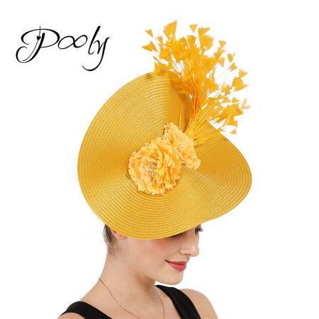 Poly   Side Disc Fascinators Occasion Hat Headwear Lemon Yellow