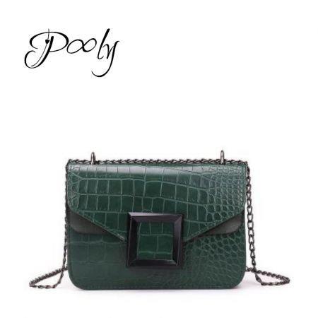 Poly Vintage  Chain Crossbody Mini Shoulder Bag Black