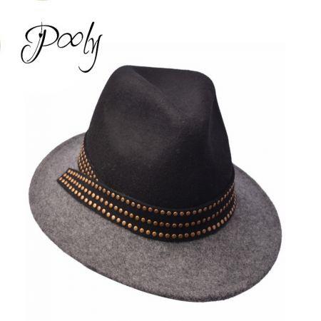 Poly WOOLEN Wide Brim Trilby Women Jazz  Classic Manhattan Hats