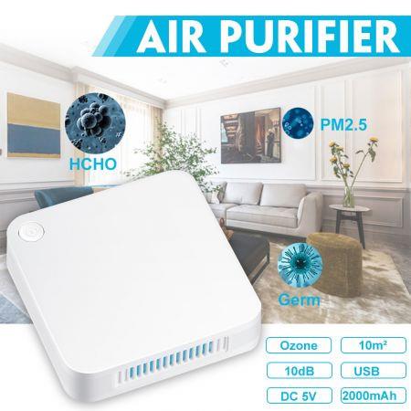 Portable Air Purifier Home Car Ozone , Carbon Filter Eliminates Smoke, Dust, Pollen  Bad Odors